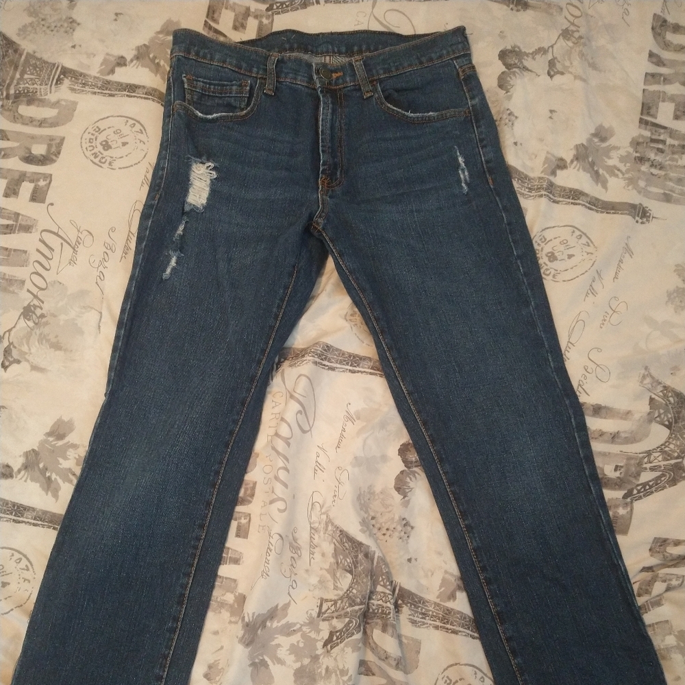 IRON Blue Mexico Made Straight Jeans with Classic Detailing Size 34